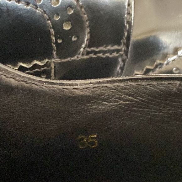 Prada Black Brogue Leather Wingtip Platform Oxford Shoes - Picture 14 of 14